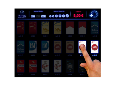 Touchscreen Zigarettenautomat Bluetec 